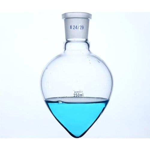 Transparency pear-shaped flask,Capacity 10-500ml,Joint 24/29,Brown heart-shaped flasks, coarse heart-shaped grinding bottles