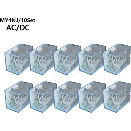 10Pcs Relay MY4NJ AC 12V 24V 36V 48V 110V 220V 380V Small relay 5A 14PIN Coil