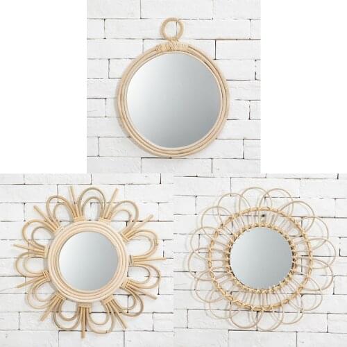 Rotin Art innovant Homestay décoration maquillage miroir Dressing salle de bain mur