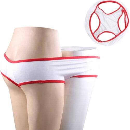 Men Women Sexy Couple Underwear 2 Person in One Panties Lovers Shorts Funny Game Briefs Lingerie for Bachelorette Party