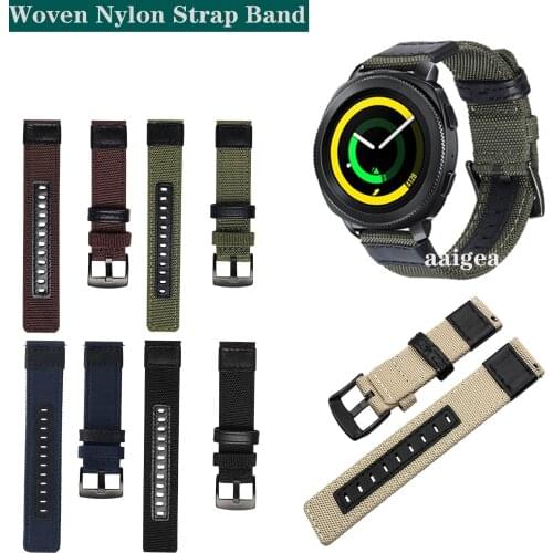 Woven Nylon Replacement Band Sport Strap for Samsung Gear Sport S4 for Galaxy Watch3 41mm Active 2 strap loop 20mm 22mm