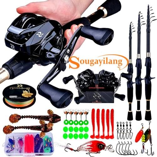 Sougayilang Fishing Combo 1.8-2.4M Telescopic Ultralight Casting Rod with 7.2:1 Strong Fishing Reel Float Fishing Fishing Tools