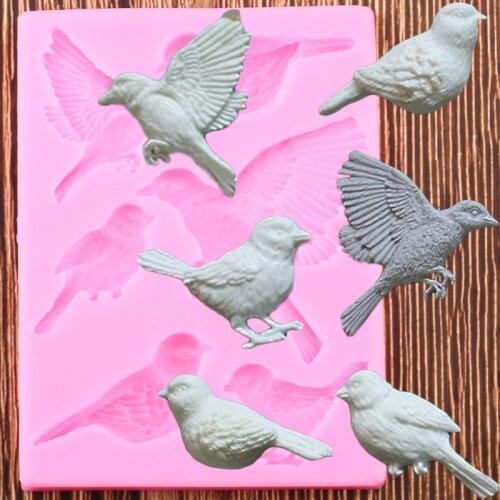 Sugarcraft Birds Silicone Molds Cake Decorating Tools Pigeon Fondant Chocolate Gumpaste Mould Polymer Clay candy Moulds
