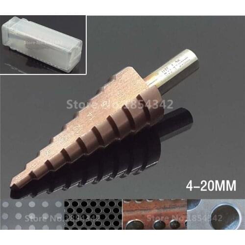HSS CO M35 Triangle Shank 4-20MM Straight Groove Broca Metal Step Cone Drill Bit Stainless Steel Hole Saw Cutter Wood Power Tool
