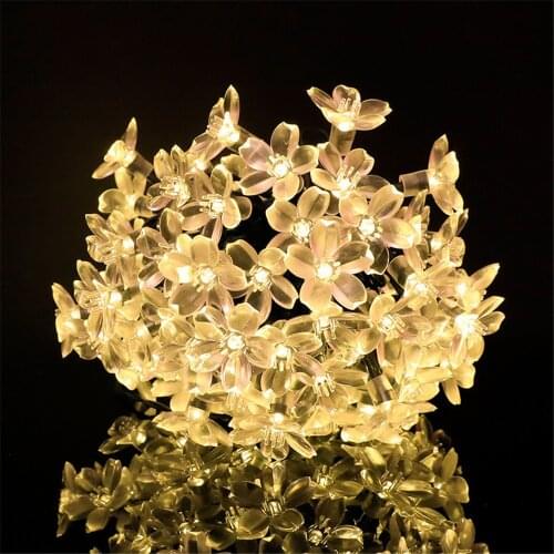 LED Cherry String Lights Fairy Crystal Flowers Light for Christmas Wedding Festivel Party Blossom Garden Indoor Outdoor Decor