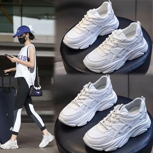 Genuine Leather Womens Shoes Comfortable Single Shoes Thick-soled Womens White Shoes Womens Casual High-rise Sneakers