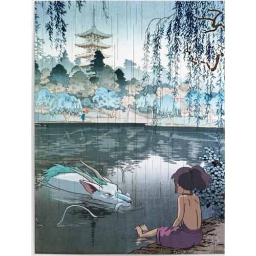 Home Decoration Hd Print Pictures Haku and Chihiro Wall Artwork Modular Anime Poster Canvas Painting For Living Room No Frame