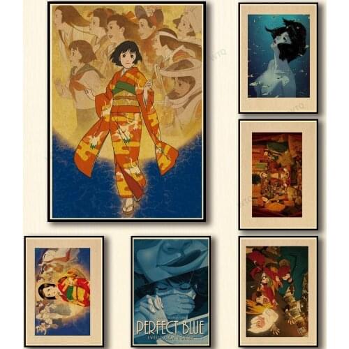 WTQ Retro Poster Canvas Painting Kon Satoshi One Piece Anime Posters Movie Wall Decor Wall Art Picture Decoration Home Decor