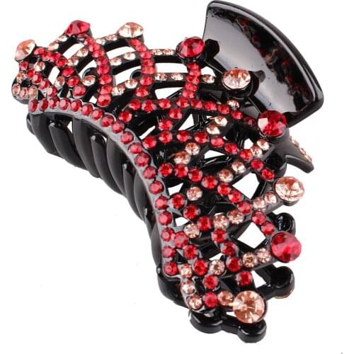 Womens Hair Claws Acrylic Crystal Hair Clip Crabs Big Fashion Floral Hairpin Double Layer Fixing Ladies Hair Accessories