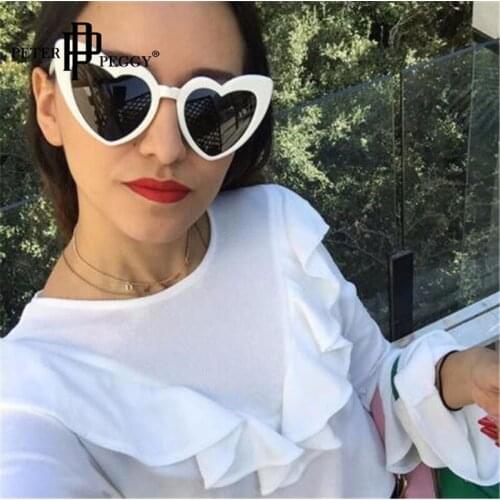 Oversized Heart Shaped Gradient Sun Glasses Women Fashion Design Shades Eyewear UV400 Clear Lenses Oculos De Sol Feminino