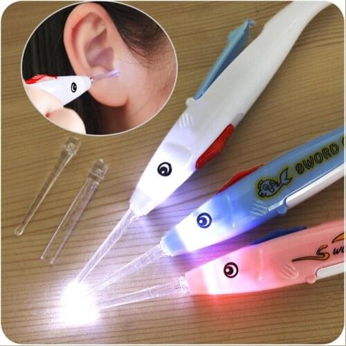 1Pcs Baby Safety Care LED Light Flashing Child Ear Pick Cleaner Wax Ear Wax Remover Luminous Ear Pick Clean Ear Care Tool