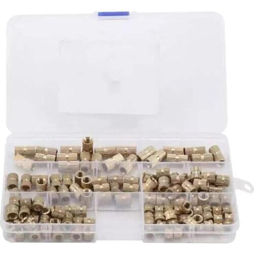 140pcs M6 Brass Knurled Nut Durable Nut Brass Nut Brass Knurl Nut