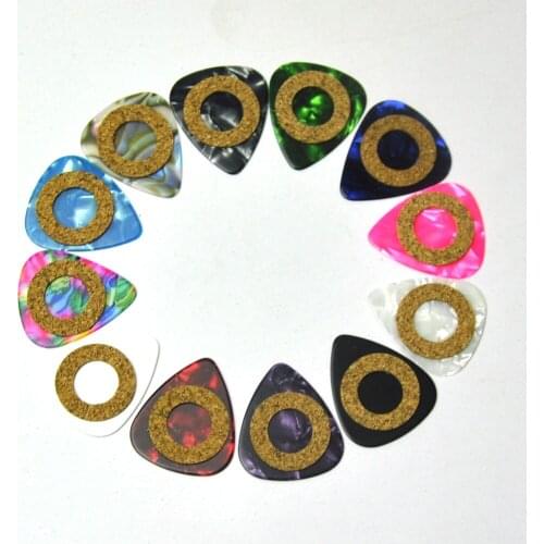 40pcs Heavy 0.96mm Antiskid Cork Grip Celluloid 351 Guitar Picks Plectrums