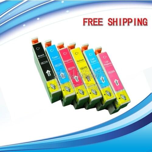 XIMO 8PCS T0821-T0826 Compatible Ink Cartridges for Epson R270 R290 RX590 RX610 RX615 RX690 etc