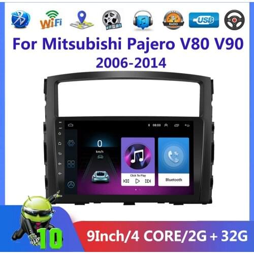 Car Radio Multimedia Video Player Navigation GPS Android 10 2 din For Mitsubishi Pajero 4 V80 V90 2006-2014 No 2din