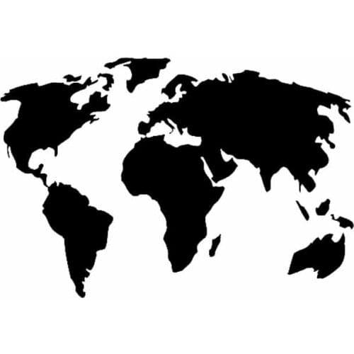 World Map Personality Car Sticker Sunscreen Decal Laptop Truck Motorcycle Auto Decoration Accessories PVC,18cm*12cm