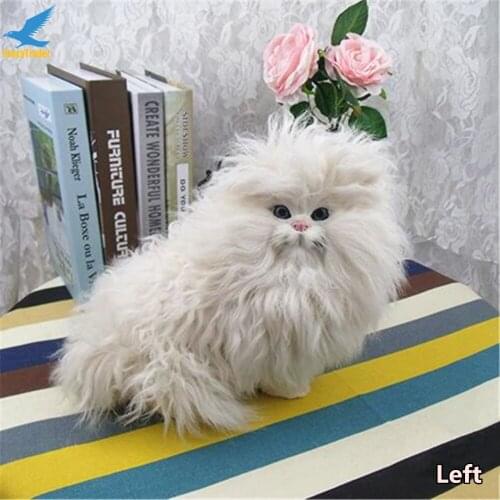 Fancytrader Lifelike Simulation Cute Plush Animal Toy Persian Cat Doll Real Pictures 28X18X21cm