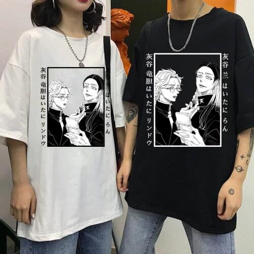 Japan Anime Tokyo Revengers Funny Haitani Rindo Haitani Ran Men New Black Casual Short Sleeve Tshirt Homme T-Shirt Tees