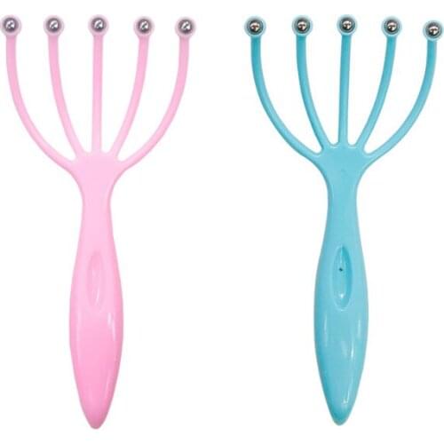 Rake For Head Massage Masazer Do Glowy Scalp Massager Steel Ball Head Massage Relaxation Five Finger Massager For Head