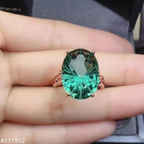 KJJEAXCMY fine jewelry Green crystal 925 sterling silver new gemstone women ring luxury
