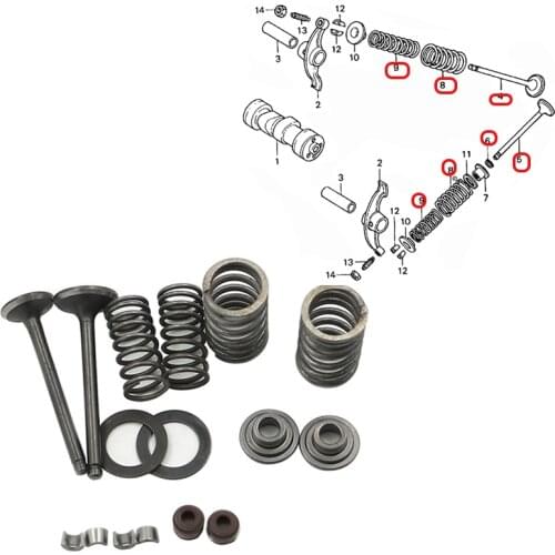 70 Valve Rebuild Kit Intake Exhaust Valves Springs For Honda XL70 XR70 CRF70 ATC70 C70 CL70 CT70 SL70 70cc-90cc Cylinder Head