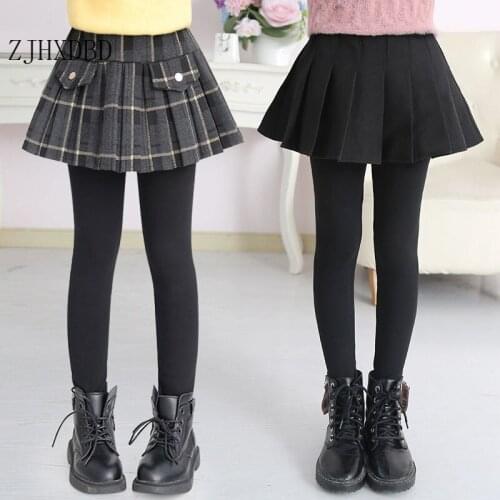 Toddler Girls Leggings Kids Skirt-pants Winter Girl Cake Leggings Childrens Skirt Pants Velvet Child Trousers Baby Sweatpants