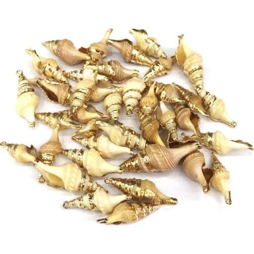 Natural shell fashion conch Pendants Charms Necklace pendant for Jewelry Making DIY Bracelet Necklaces Accessories Size 15x40mm