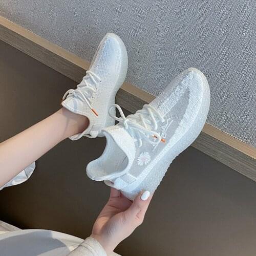 Fashion Women Luminous Daisy Shoes Vulcanized Shoes Light Breathable Sneakers Female Soft Lace-up Casual Shoes Woman Basket
