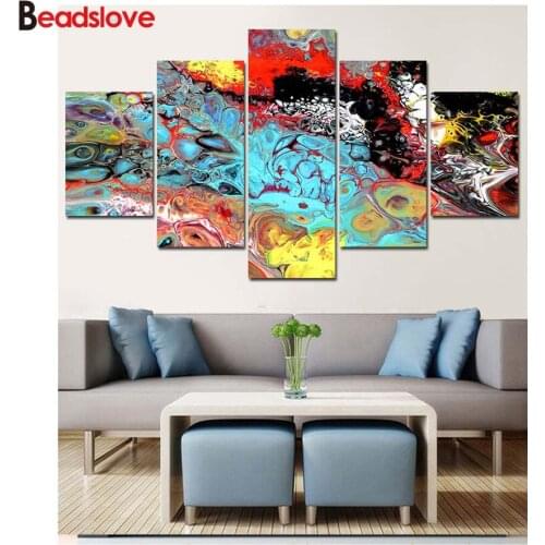 5 Piece Multi diamond painting Gorgeous Color 3d pictures of Rhinestones Embroidery Crafts mosaic daimond full round drills