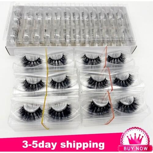 Wholesale 3D Mink false eyelashes 70 pairs fluffy Wispy Fake Lashes Volume Natural Long Makeup Reusable Lashes trays In Bulk