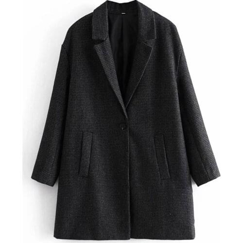 New Fall Winter Pop Women Coat Plaid Checked Women Jackets Casual Vogue High Street Windbreaker Outfits