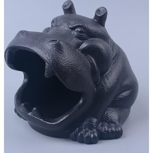 Porcelain Big Mouth Hippo Ceramic Ashtray Ceramic Cartoon Hippo Anti-fly Ash Ashtray Animal Shape Ashtray