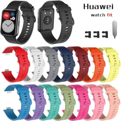 Rubber Strap for -Huawei Watch Fit Smart Wristband Bracelet Accessories Band