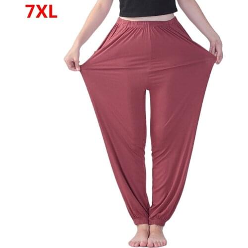 Plus size dancing high waist elastic long plus size yoga track pants casual pants female home pajama pants 7xl 6xl 5xl