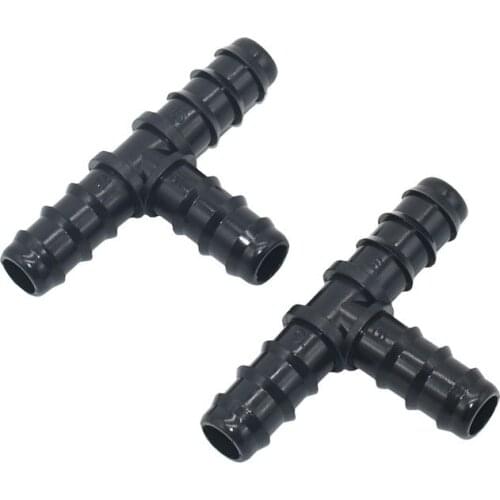 Garden hose 16mm tee barb connector 3 rings 3-way garden irrigation connector 1/2 hose water splitter 50 pcs