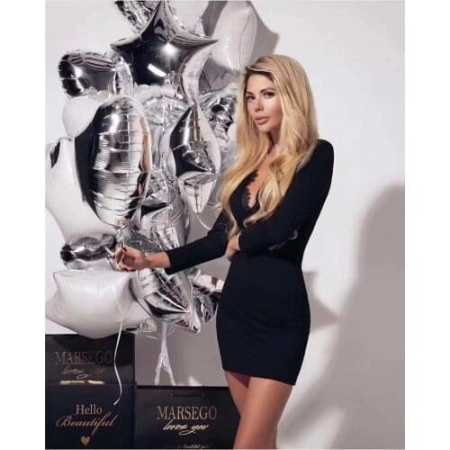 High Quality Women Dress In Womens Dresses Long Sleeve Lace Black Red Rayon Bandage Celebrity Night Club Party Dress Vestido