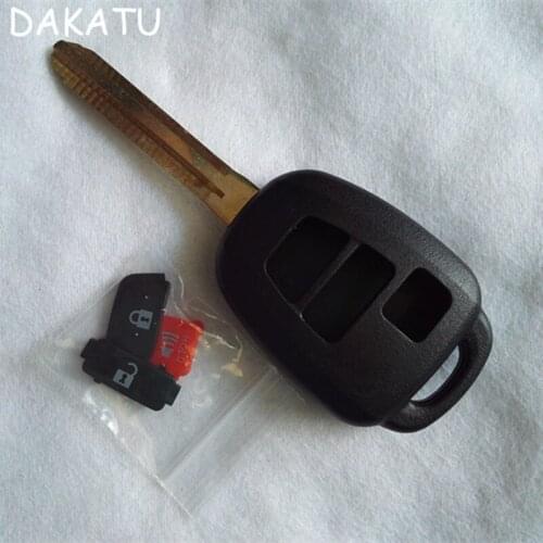 DAKATU Blank Replacement Car Remote Shell for New Toyota 2012 Camry Remote Key 3 Button with Red button