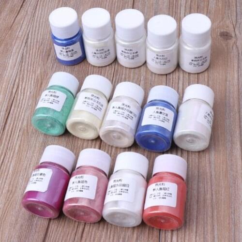 13 Colors Aurora Resin Powder Mica Pearlescent Pigments Kit Colorants Resin Dye Epoxy Resin Color Toning Jewelry Making