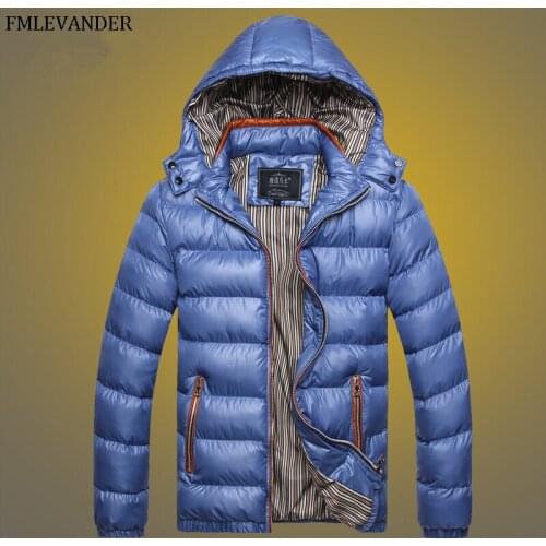 2019 Men Casual Hooded Parka Winter Men Fashion Cotton Slim Fit Coat Thick Warm Hommes Zipper Jacket Plus Size