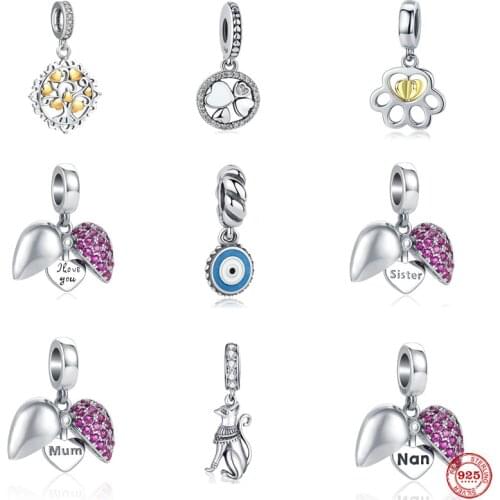 2021 New Original Family Nan Sister Mum Pumpkin Car Pendant bead Charm Fit Pandora Charms Silver 925 Beads Bracelet DIY Jewelry