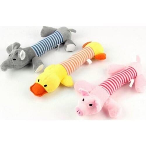 3 Shapes Squeaky Plush Animals Stuffed Dog Toys Dog Cat Fleece Pet Chew Toys Fit for All Pet Funny Interactive Toy Pet Supplies