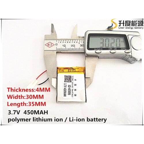 5pcs [SD] 3.7V,450mAH,[403035] Polymer lithium ion / Li-ion battery for TOY,POWER BANK,GPS,mp3,mp4,cell phone,speaker