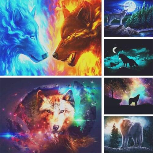 5D DIY diamond painting animal wolf-shaped rhinestone picture full diamond embroidery mosaic mosaic gift home decoration kit
