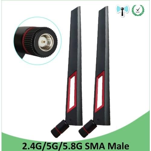 2pcs 2.4Ghz Antenna real 8dbi SMA Male Wifi antenna 2.4 ghz antenne wi fi antenas 2.4g Omni-Directional Wireless Router