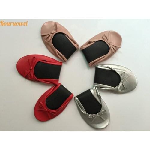 Free Shipping! 2016 Soft gold ballerina roll up shoes for travel slippers