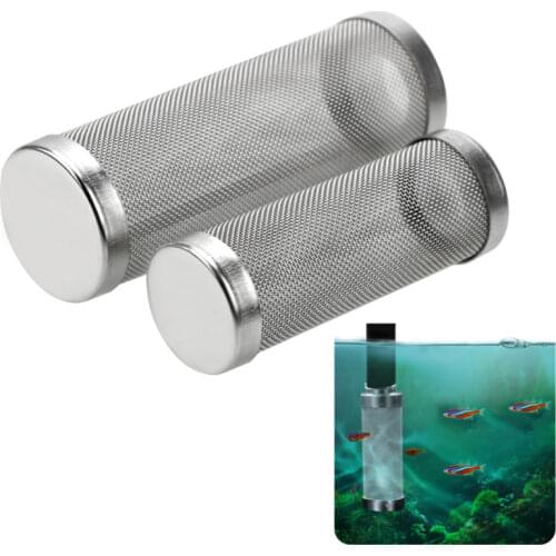 Aquarium Fish Tank Pre-Filter Inlet Intake Filter Cover Guard Strainer Dia1.2/1.6cm Stainless Steel Mesh Net Protect Fish Shrimp