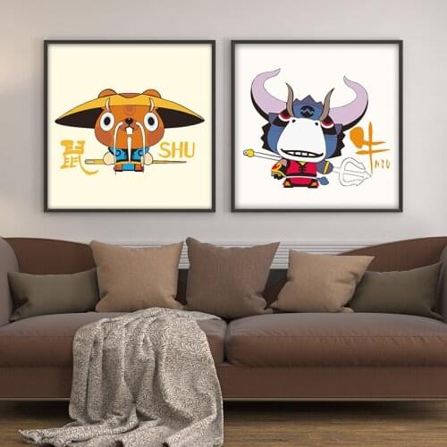 DIY digital painting twelve zodiac animal illustration hot sale decorative painting adult hand-painted decompression