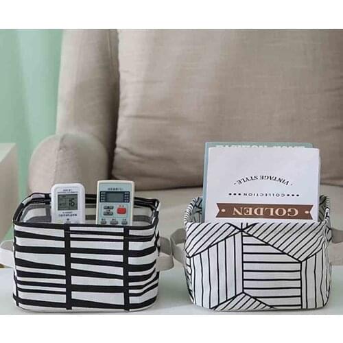 Home Fabric laundry basket Box Storage Ornaments Linen Cosmetic Case Desktop Stationery storage basket panier de rangement