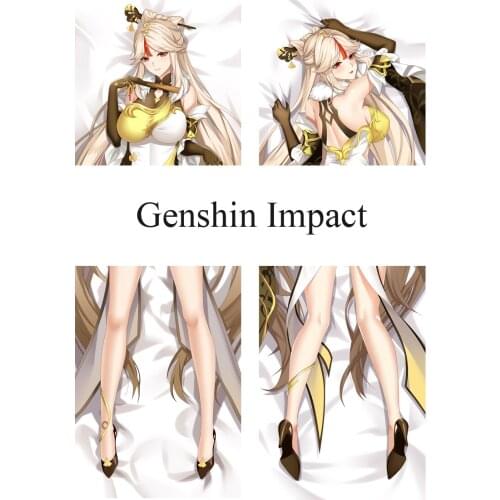 Game Genshin Impact Dakimakura Hugging Body Pillow Case Cheongsam Ningguang Design Double Sides Printed Anime Pillow Cover