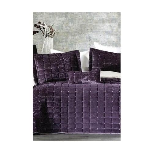 DowryWorld - Laila Purple Double Bed Cover 4 Pieces